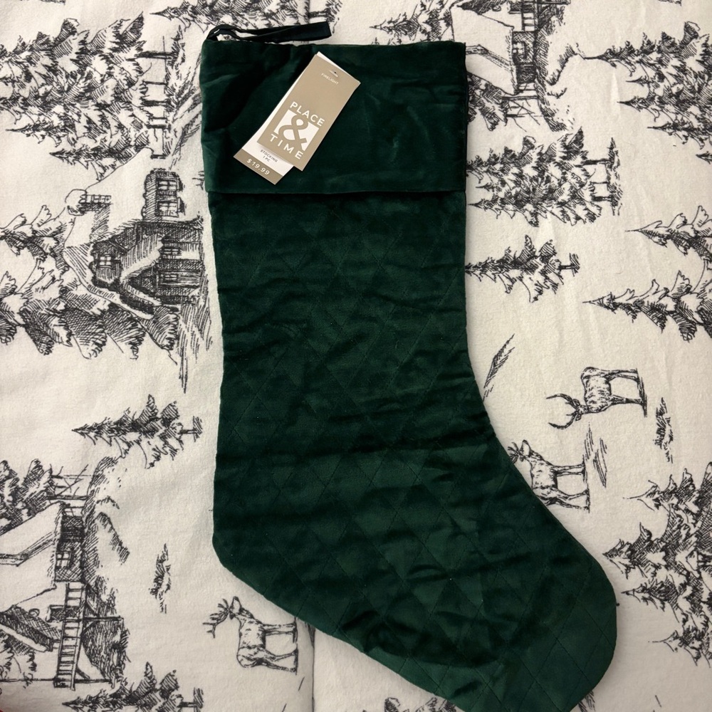Green Quilted Christmas Stocking